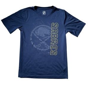 NHL brand Buffalo Sabres hockey short sleeve active athletic material shirt